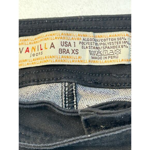 Vanilla Jeans Made in Peru Women's Black Juniors Size 1 Western - Picture 4 of 7